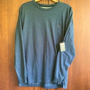NWT Beverly Hills Polo Club Long Sleeve Faux Denim Cotton Blend Tee Shir…